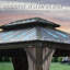 Pavillon de jardin d'extérieur en acier galvanisé avec double toit-120797724