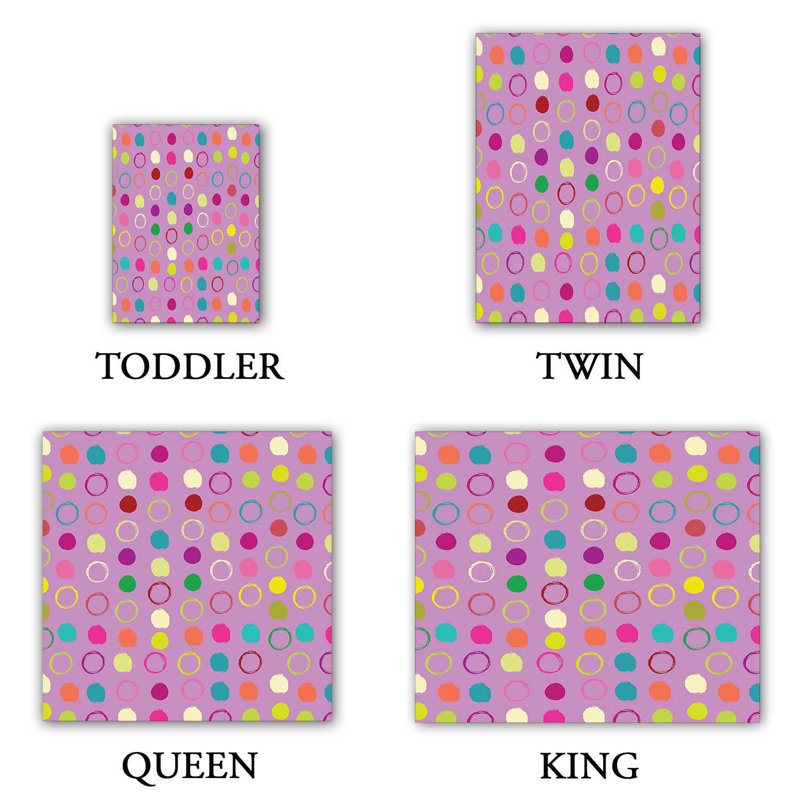 Ensemble de housse de couette circle blunder i, 1 housse de couette grand + 2 taies standards, Pêche / rose / jaune