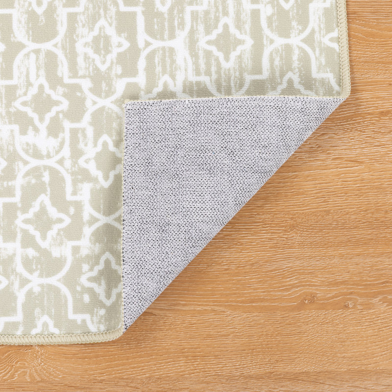Machine Washable Non-Slip Kitchen Mat, Beige