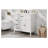 36" White Bathroom Vanity with Integrated Ceramic Sink and Acacia Wood Cabinet