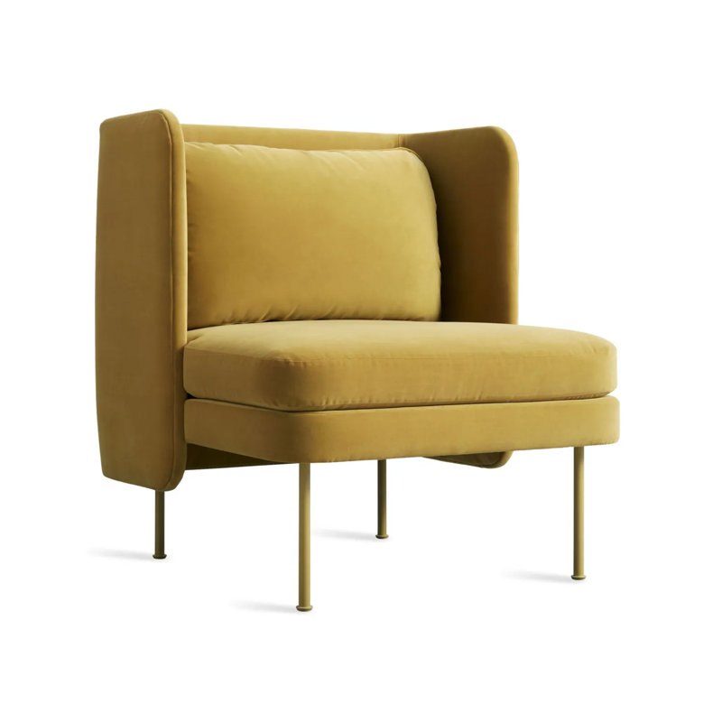 Bloke Upholstered Club Chair, Ochre Velvet 100% Polyester, Ochre