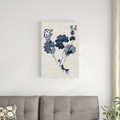 Bleu marine et feuilles de lin IV