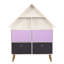 Organisateur de rangement et bibliothèque Harper avec 2 bacs en tissu, violet / blanc
