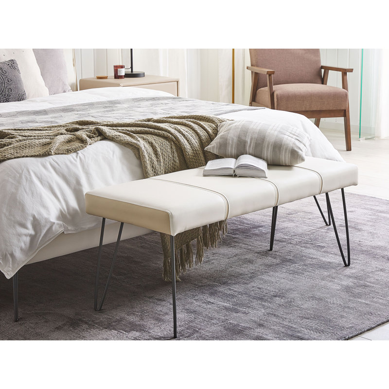 Margie Upholstered Bench, White