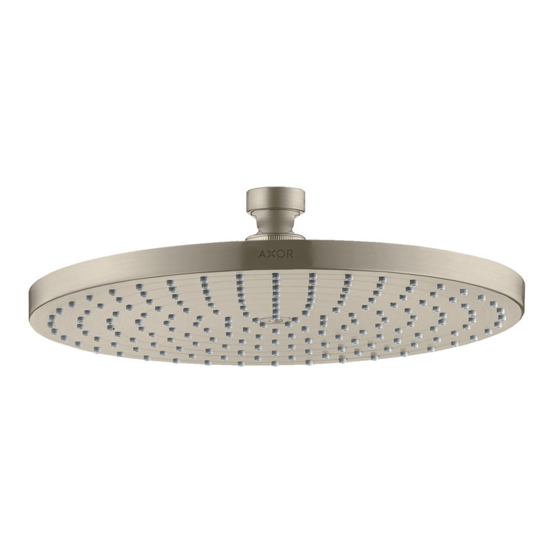 AXOR Starck Shower Head 240 1-Jet, 2.5 GPM, Brushed Nickel, 1.75 GPM