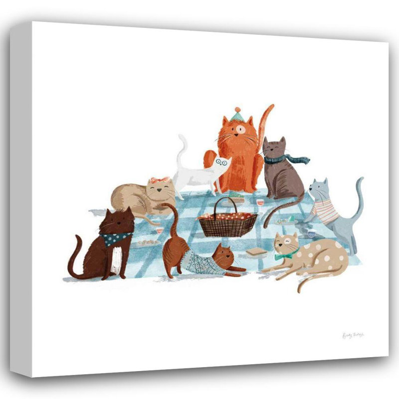 «Dovecove Thorns, Becky», reproduction d'art sur toile tendue, pique-nique, chats I, H 36 po x l 36 po