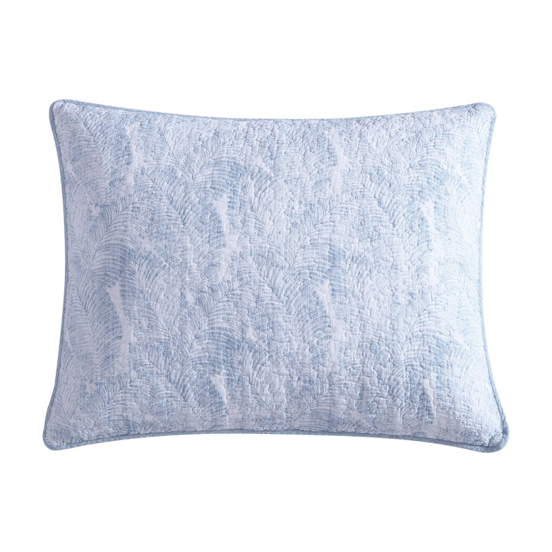 King Size Blue Cotton Reversible Quilt Set with Shams