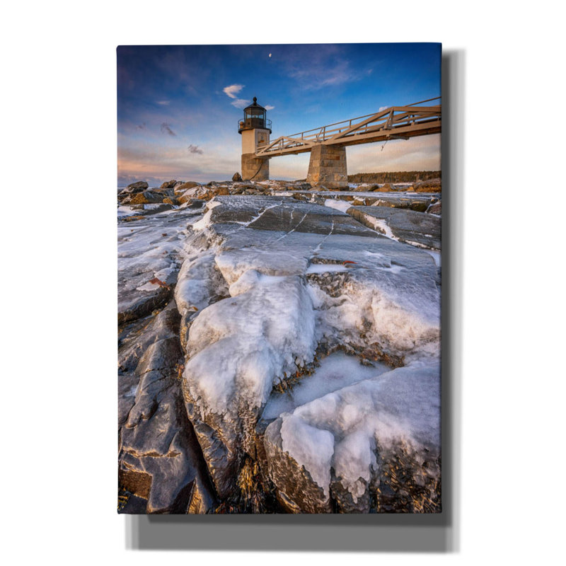 Art mural épique «Winter Freeze At Marshall Point» par Rick Berk, H 26 po x l 18 po