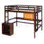 Structure de lit mezzanine en bois avec bureau et tableau d'écriture, lit mezzanine avec rangement-346272790-346272809