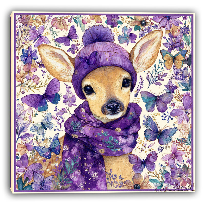 Lavender Fawn IV Wrapped Canvas Wall Art