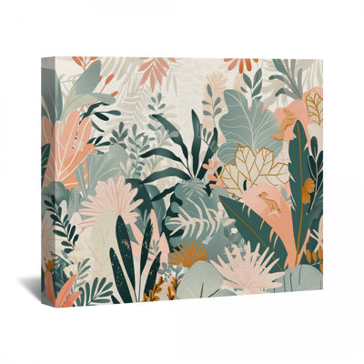 Plantes tropicales sur toile tendue - décoration murale botanique