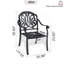 Chaise de patio en fonte d'aluminium 4 pièces avec structure noire et coussins bruns-1873653416