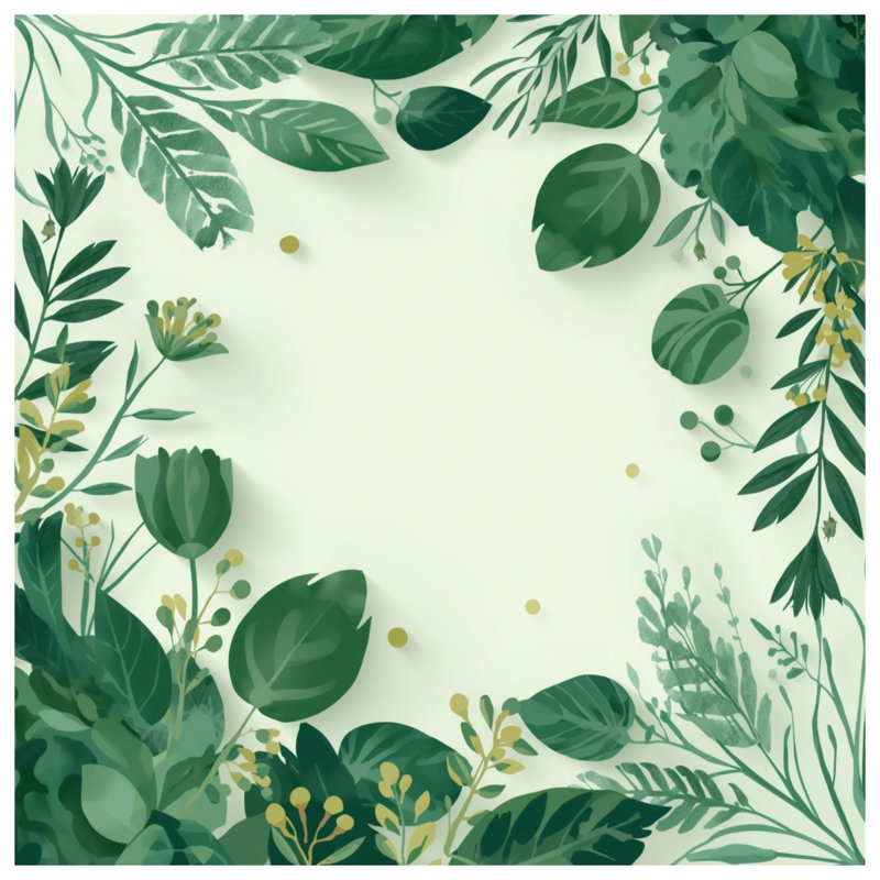 Coussins décoratifs Green Leafy Border, 18 x 18 inches