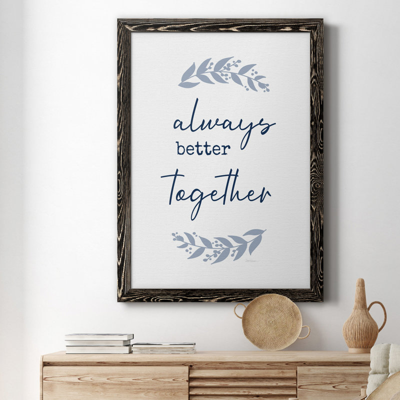 «Always Together», art textuel sur toile, H 24 po x l 18 po x P 1,5 po, Noir