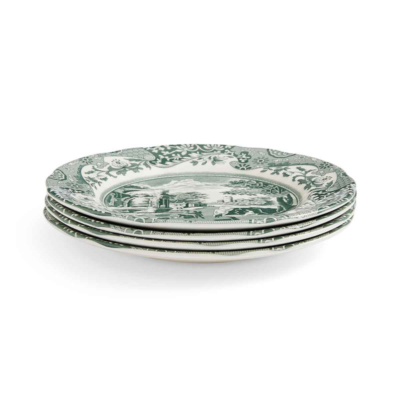 Heritage Green Italian 6.5" Cereal Bowls, Set of 4
