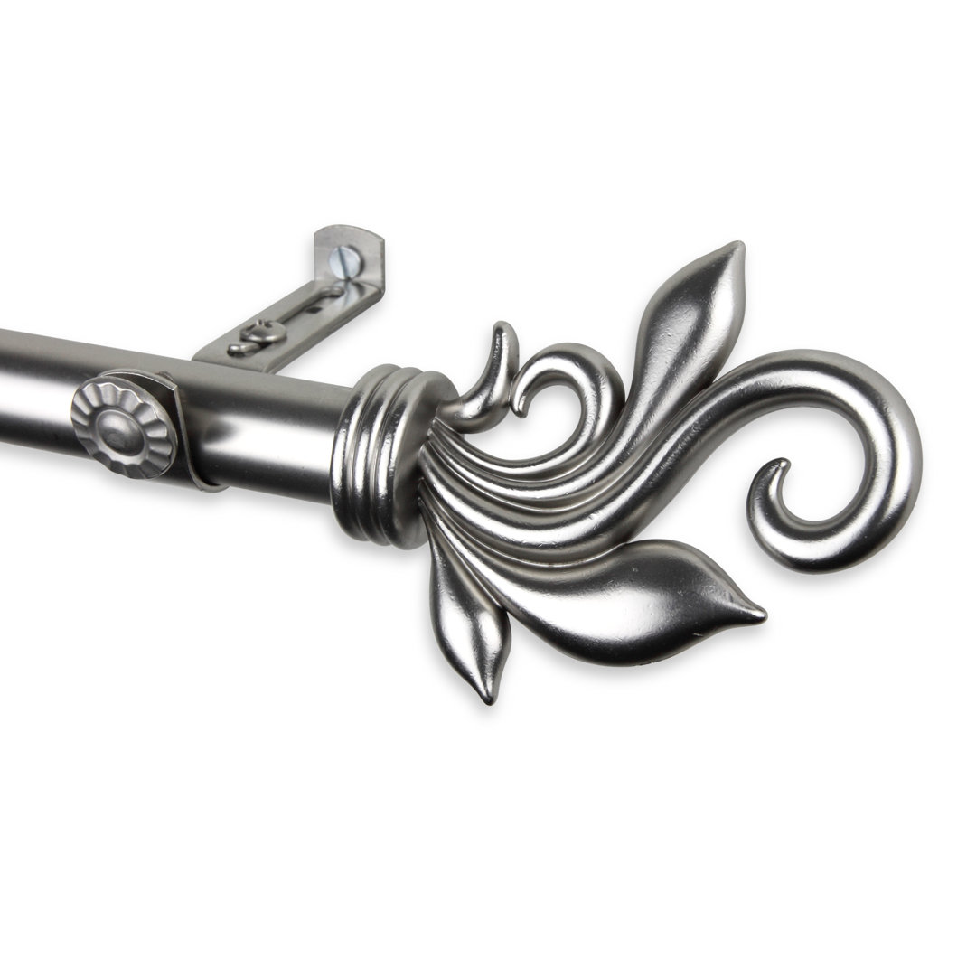 Radnor Steel Adjustable Single Curtain Rod Fleur De Lis Living 