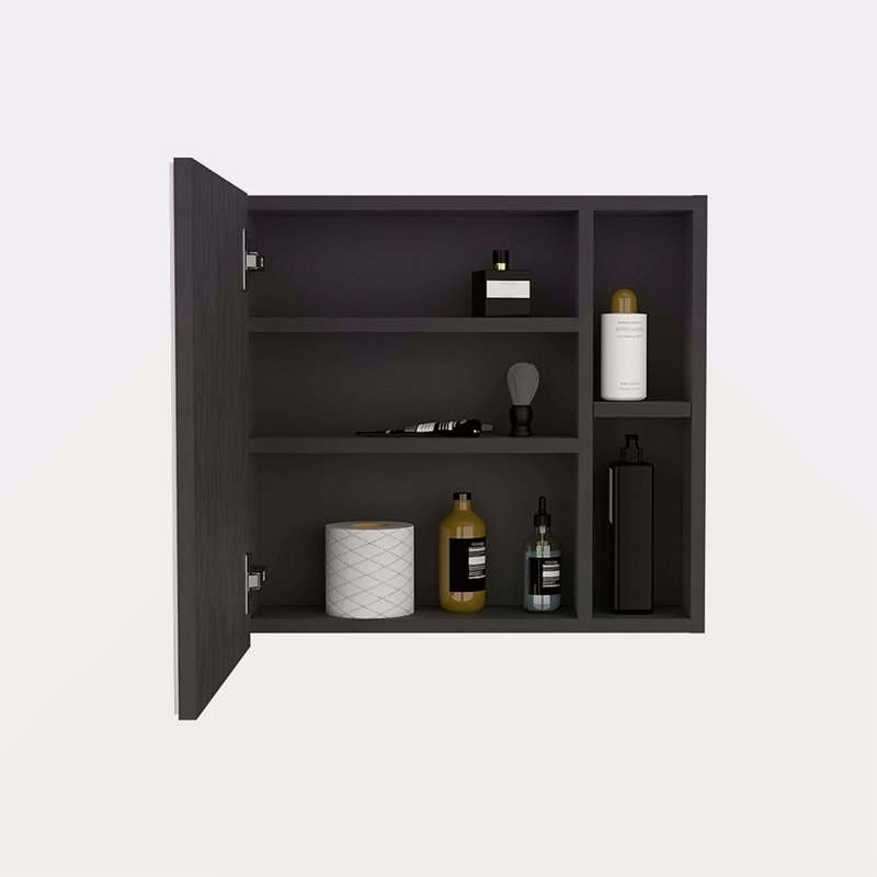 Pharmacie Viking, trois tablettes internes, une porte, deux tablettes externes