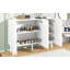 Armoire à chaussures minimaliste de style crème avec 5 pieds en bois massif, armoire buffet avec tablettes réglables, grande armoire de rangement avec portes ondulées pour le salon