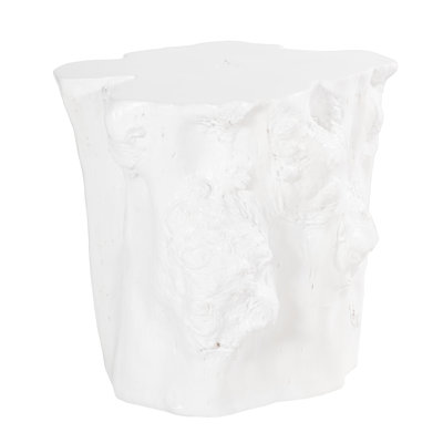 Log Side Table, Gel Coat White