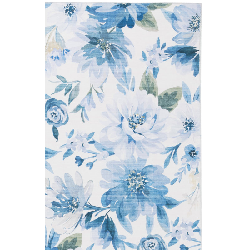 Tapis bleu clair / bleu Haynie 852, Carré 6 pi