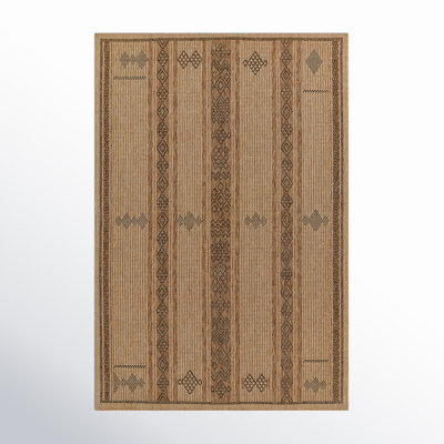 Ava Brown Beige Geometric Outdoor Rug