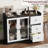 Buffet Cabinet with Storage, 43" Modern Sideboard Kitchen Cabinet with Guardrail Design & Adjustable Shelves-1900345509