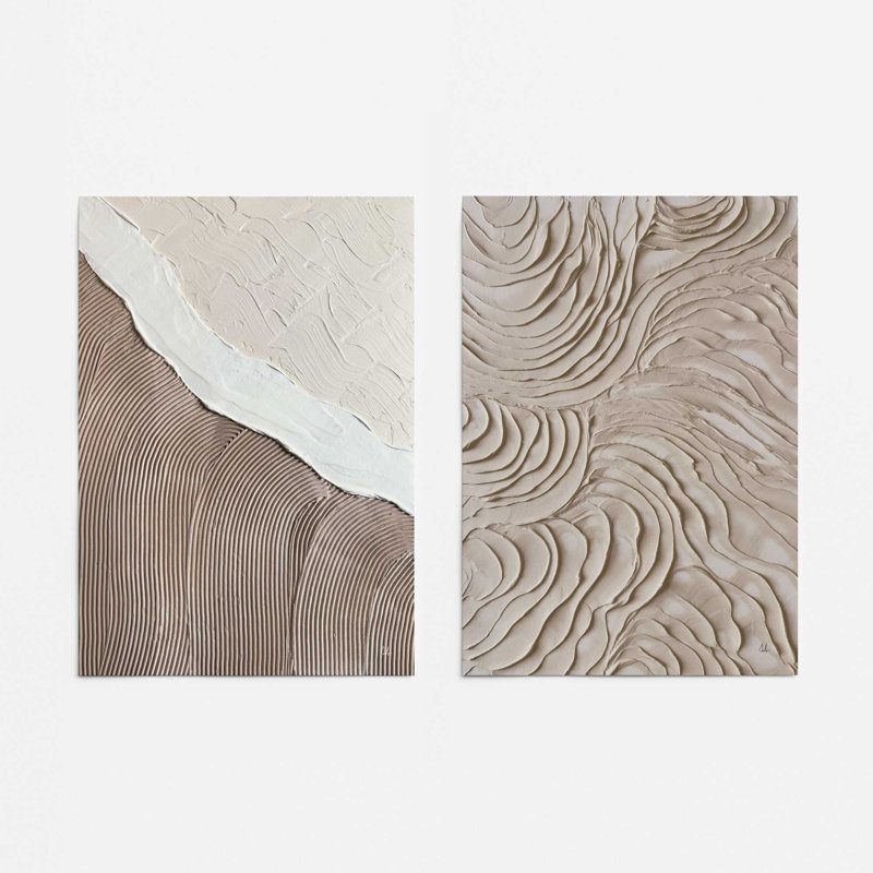 Wave Formations Duo II, ensemble de 2 impressions dans un cadre, Papier, H 10 po x l 16 po x P 0,1 po