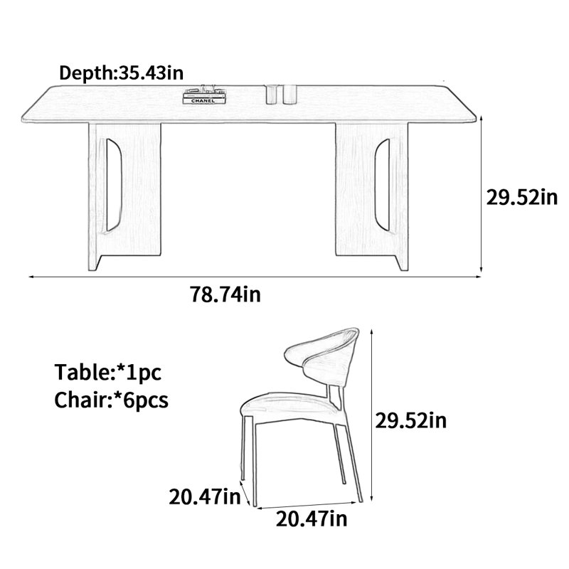 Hessler, 29.52"H x 78.74"L x 35.43"W