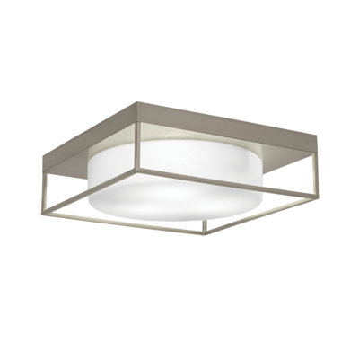 Flush Mount With White Marble Glass