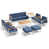 Coussin bleu / cadre blanc