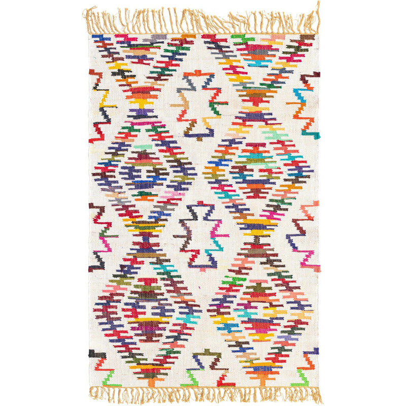 Duclos Cotton Ikat Indoor Rug, Rectangle 4'1" x 6'1"