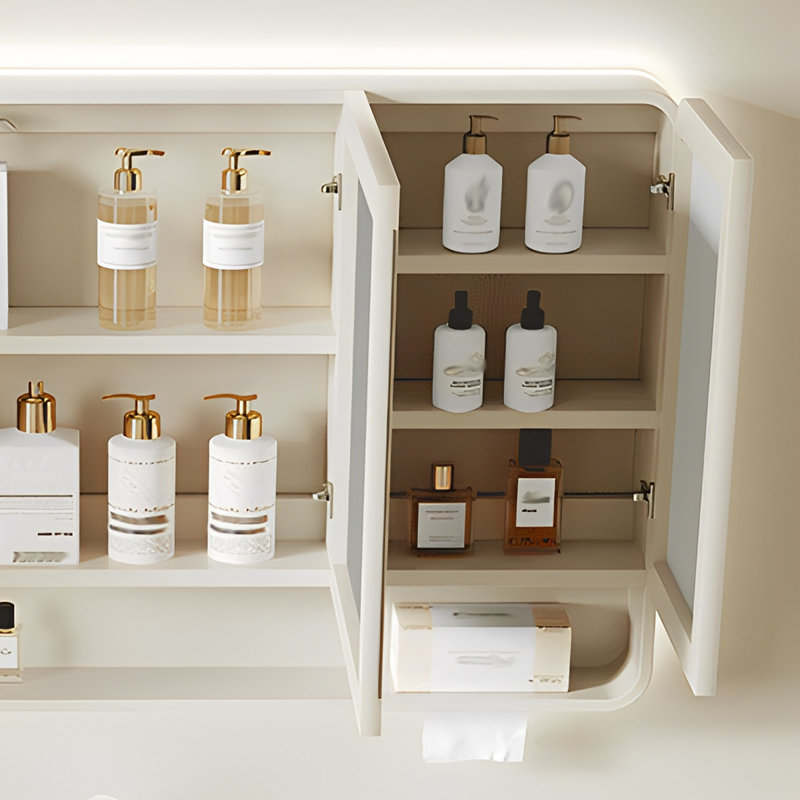 Armoire de salle de bain de style français crème
