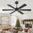 Cissline 52" Modern Black Ceiling Fan with Remote for Bedroom or Living Room
