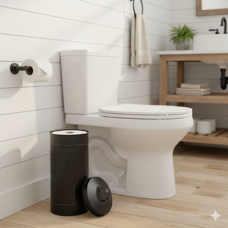 Free Standing Toilet Paper Holder, Black