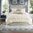 Elegant Ivory King Bedding Sets, Polyester Comforter For Modern Bedroom