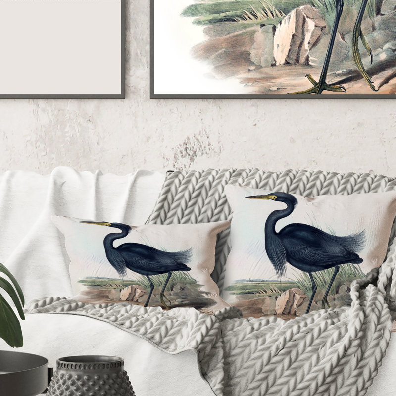 Coussin décoratif à motif d'oiseaux australiens III, 18" x 18"
