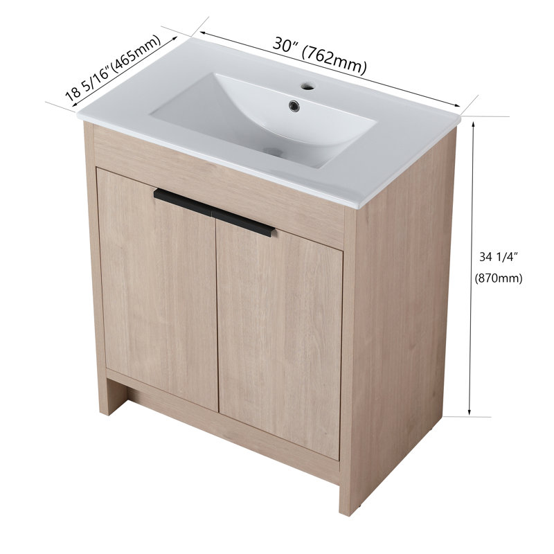 Ensemble de meuble-lavabo simple 30 po Tolson, Blanc brillant