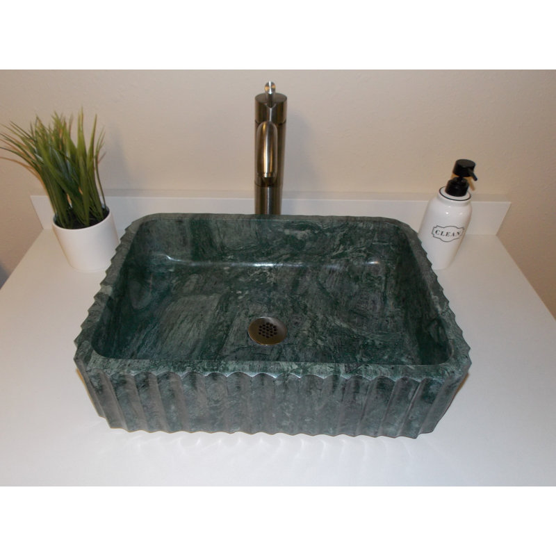 Eden Bath 12.8'' Stone Rectangular Bathroom Sink