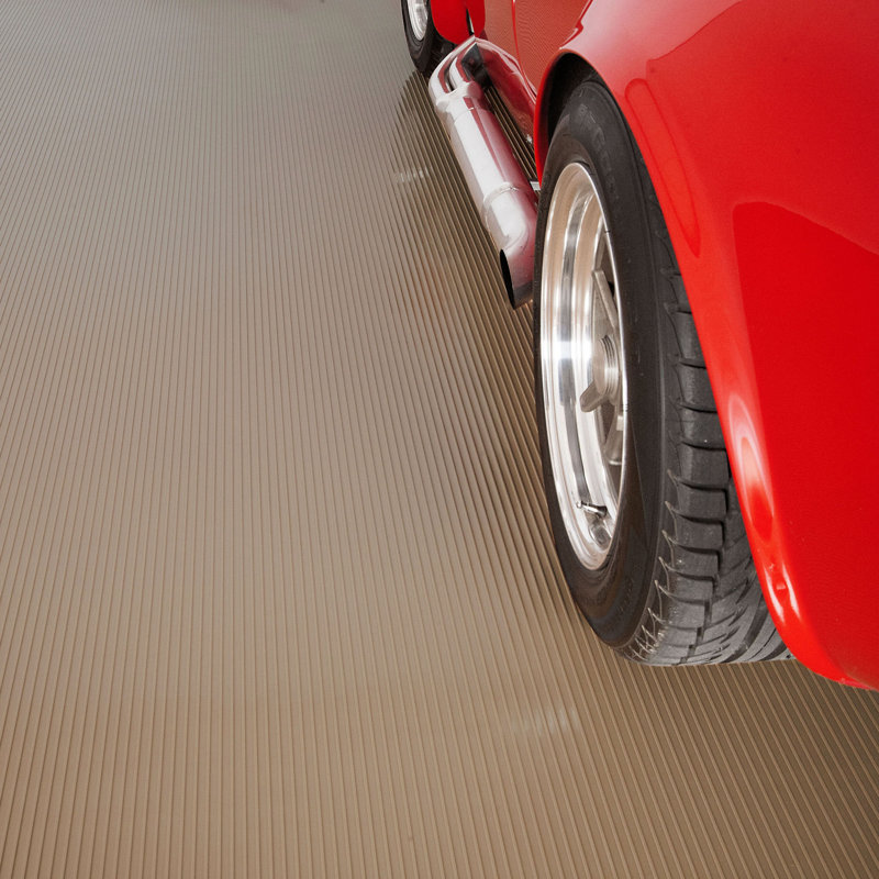 Ribbed G-Floor Garage Flooring, 204" L x 90" W, Sandstone