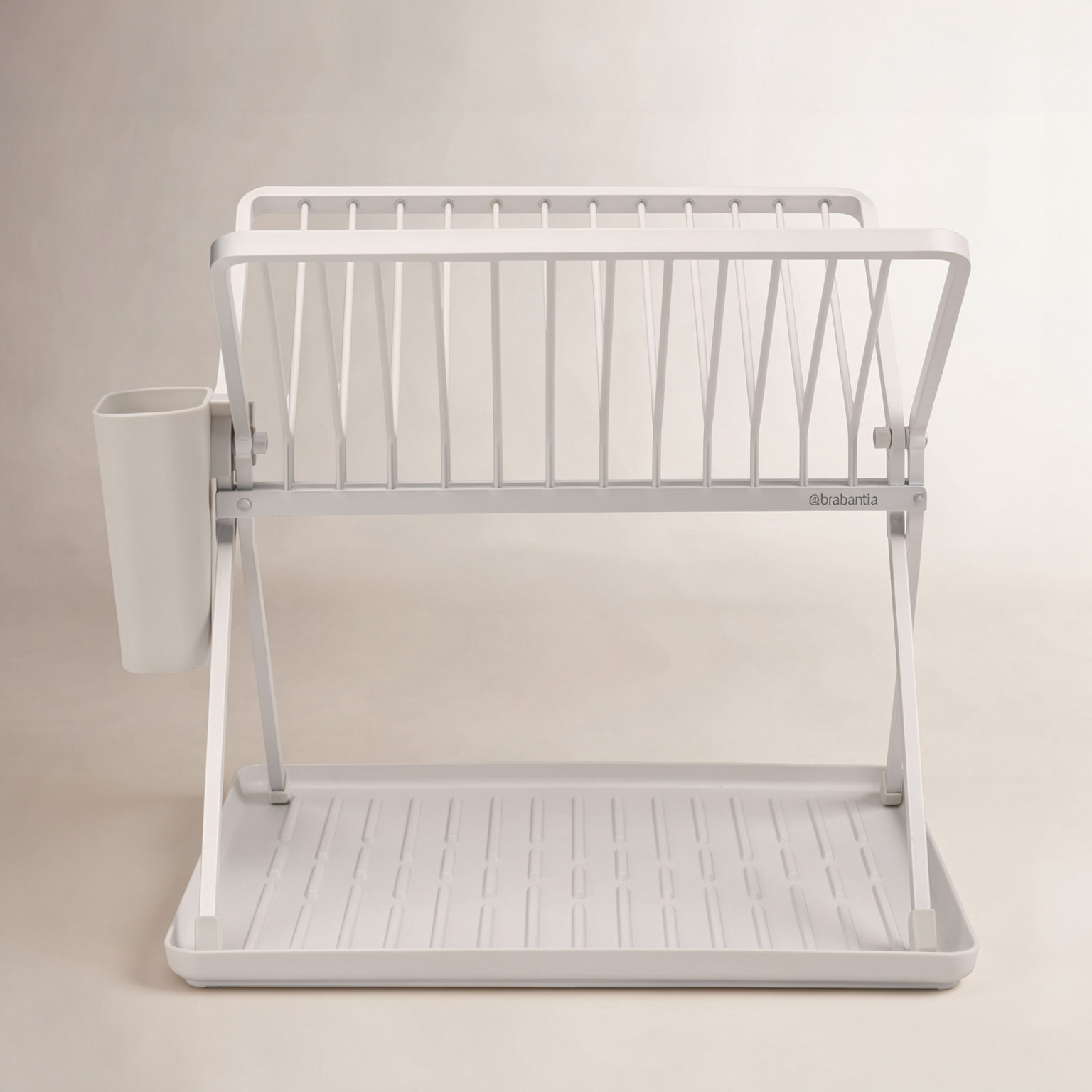 Brabantia Foldable Dish Rack, Light Gray, 12.4" H x 14.6" W x 13" D 