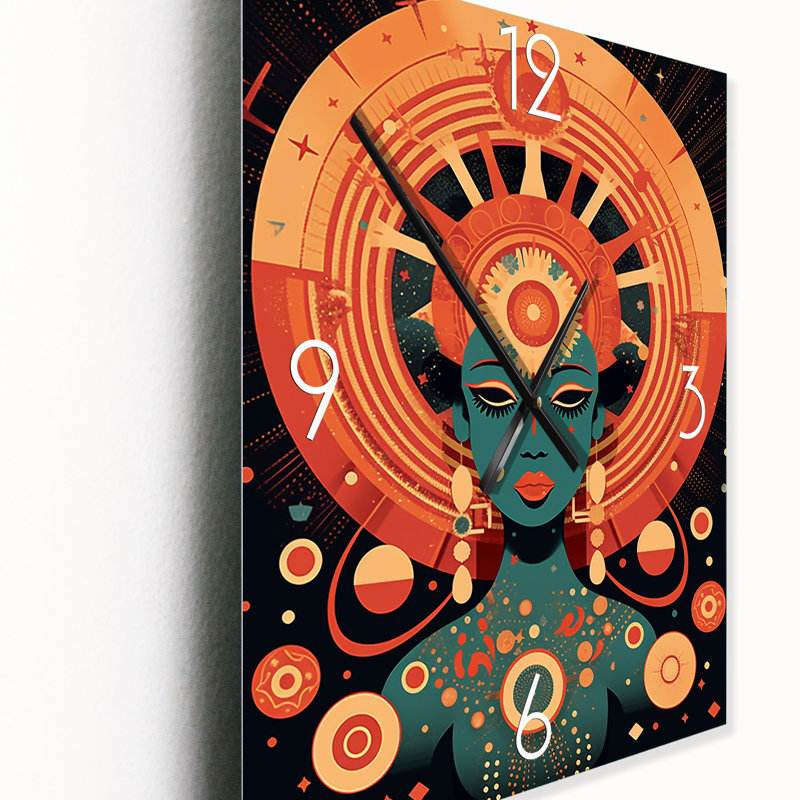 Horloge murale afro-américaine graphique, H 32 po x l 24 po x P 1 po