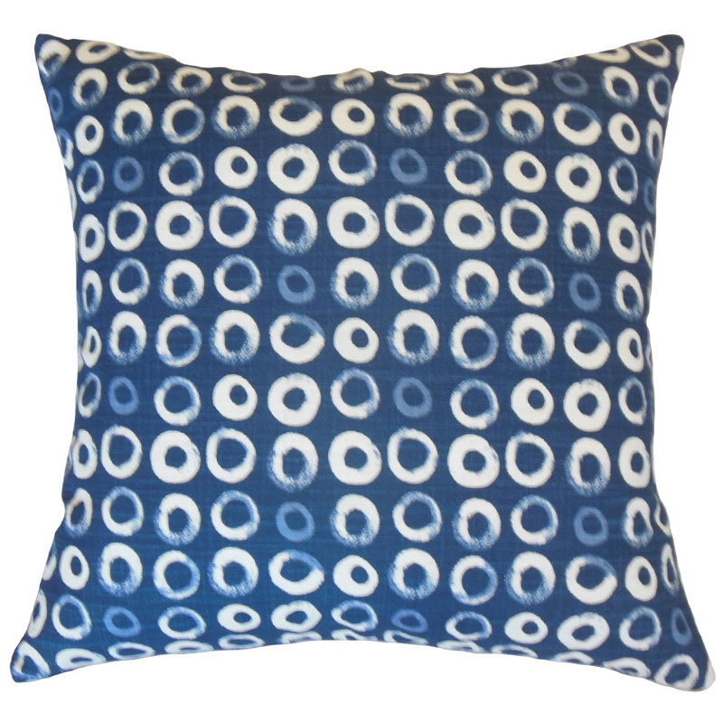 Coussin en coton Frona, Hauteur (18 po) x largeur (18 po), Denim