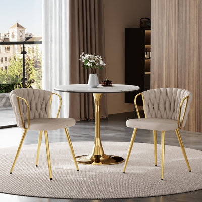 Marble Top Pedestal Dining Set