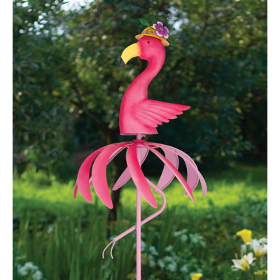 Bird Spinner Stake - Flamingo