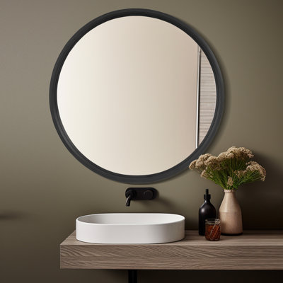 Karrina Accent Wood Round Mirror