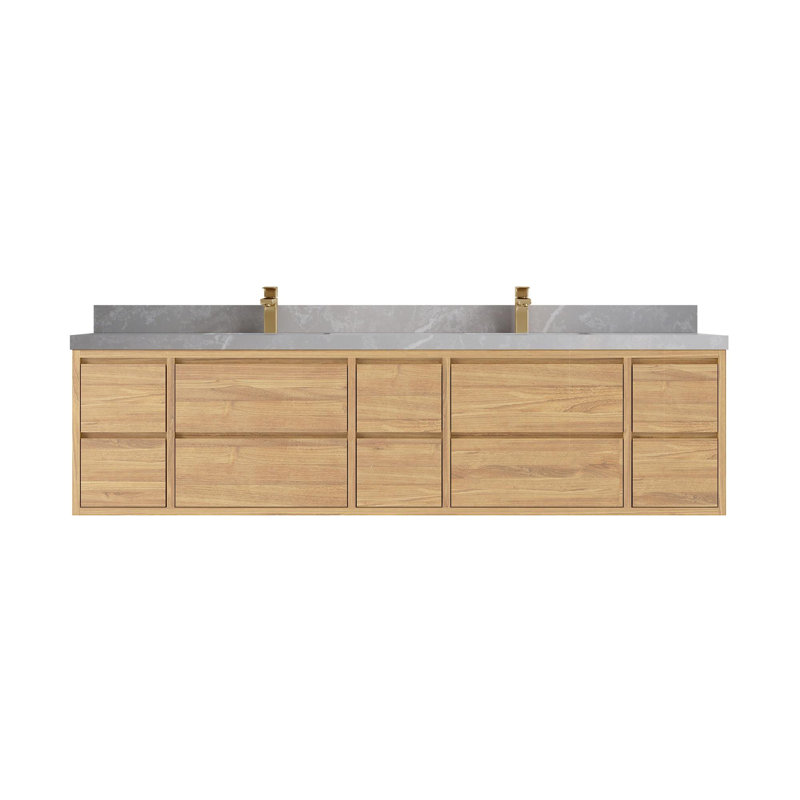 Meuble-lavabo double 84 po avec comptoir en quartz Cadge