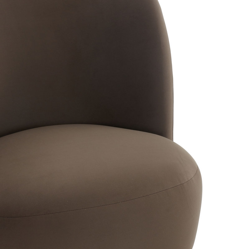 Fauteuil d'appoint Rodolfo, Velours brun foncé