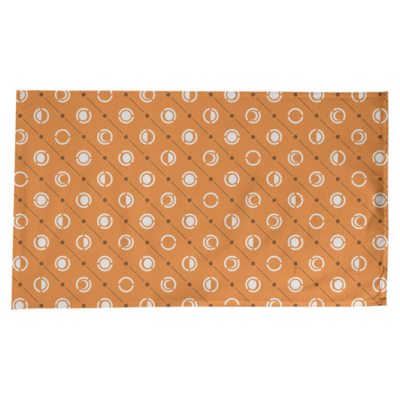Classic Moon Phases Tablecloth, Orange/Black