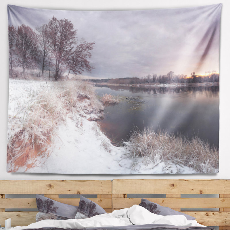 Tapisserie en polyester de mer de mer de mer de mer foncé avec accessoires suspendus inclus, H 68 po x l 80 po