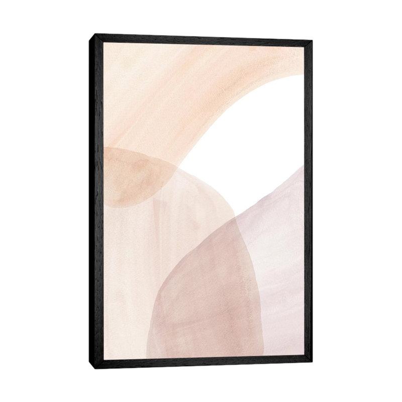 Abstract Soft Colours Art - Painting on Canvas, 101.6cm H x 66.04cm W x 3.81cm D, Black Framed